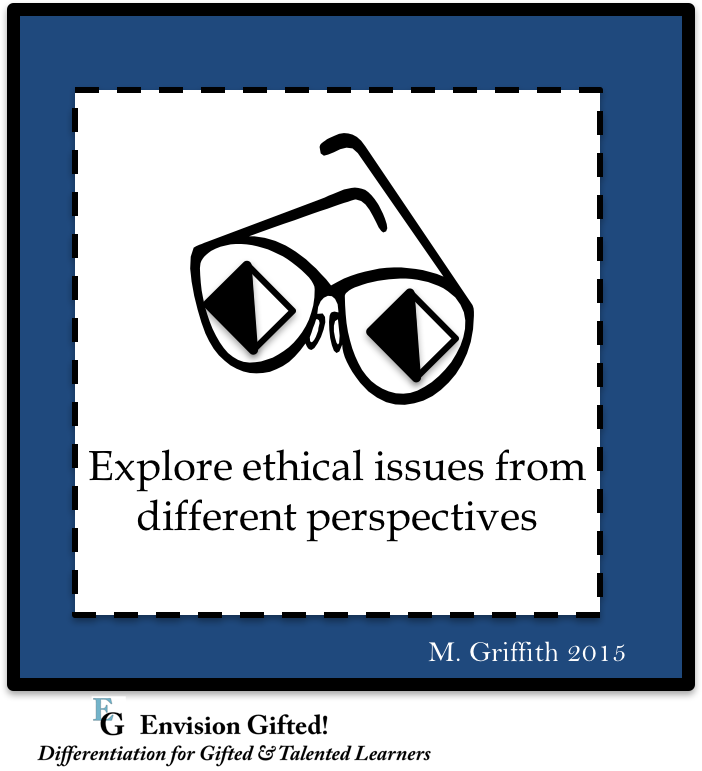 image shows ethical issues from perspectives