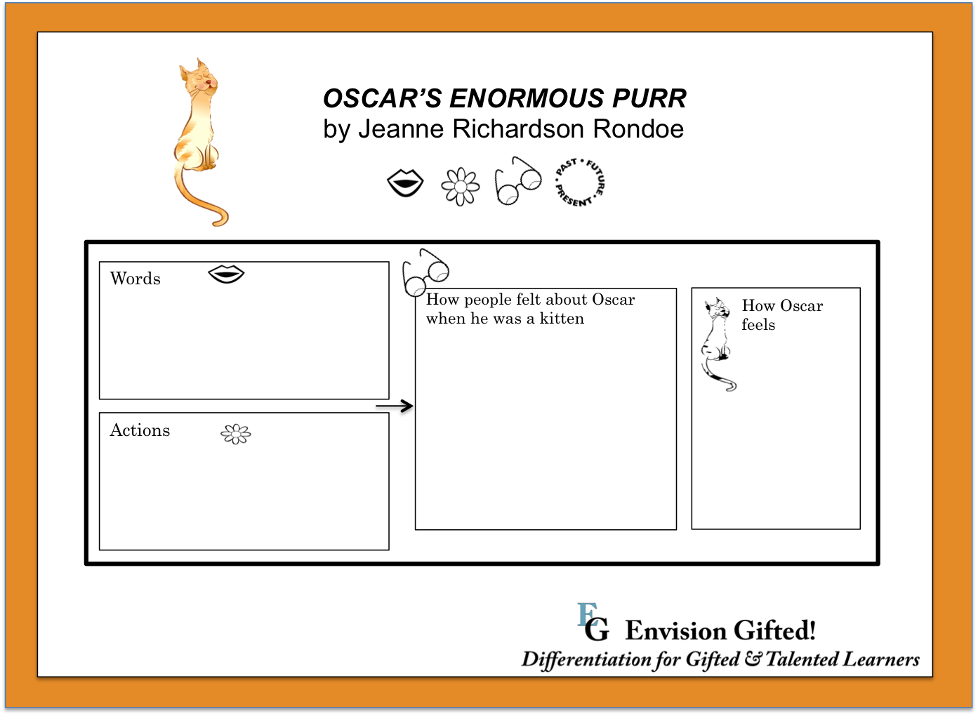Envision Gifted. Image of template for Oscar's Enormous Purr