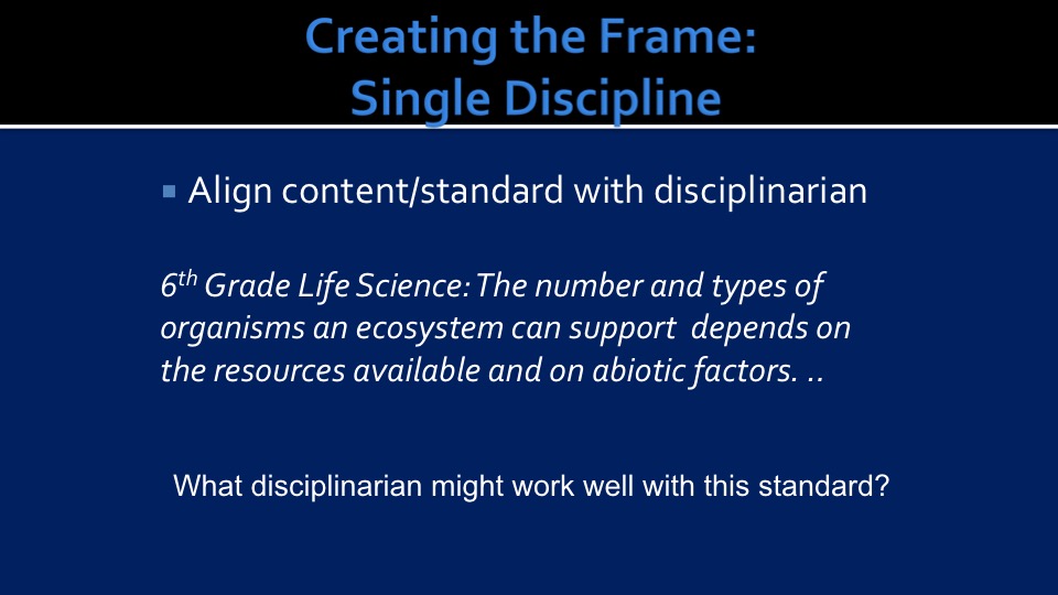 Align Standards with Discipline