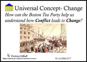 Envision Gifted. Conflict Leads to Change. Boston Tea Party