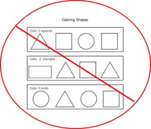 Primary coloring shapes