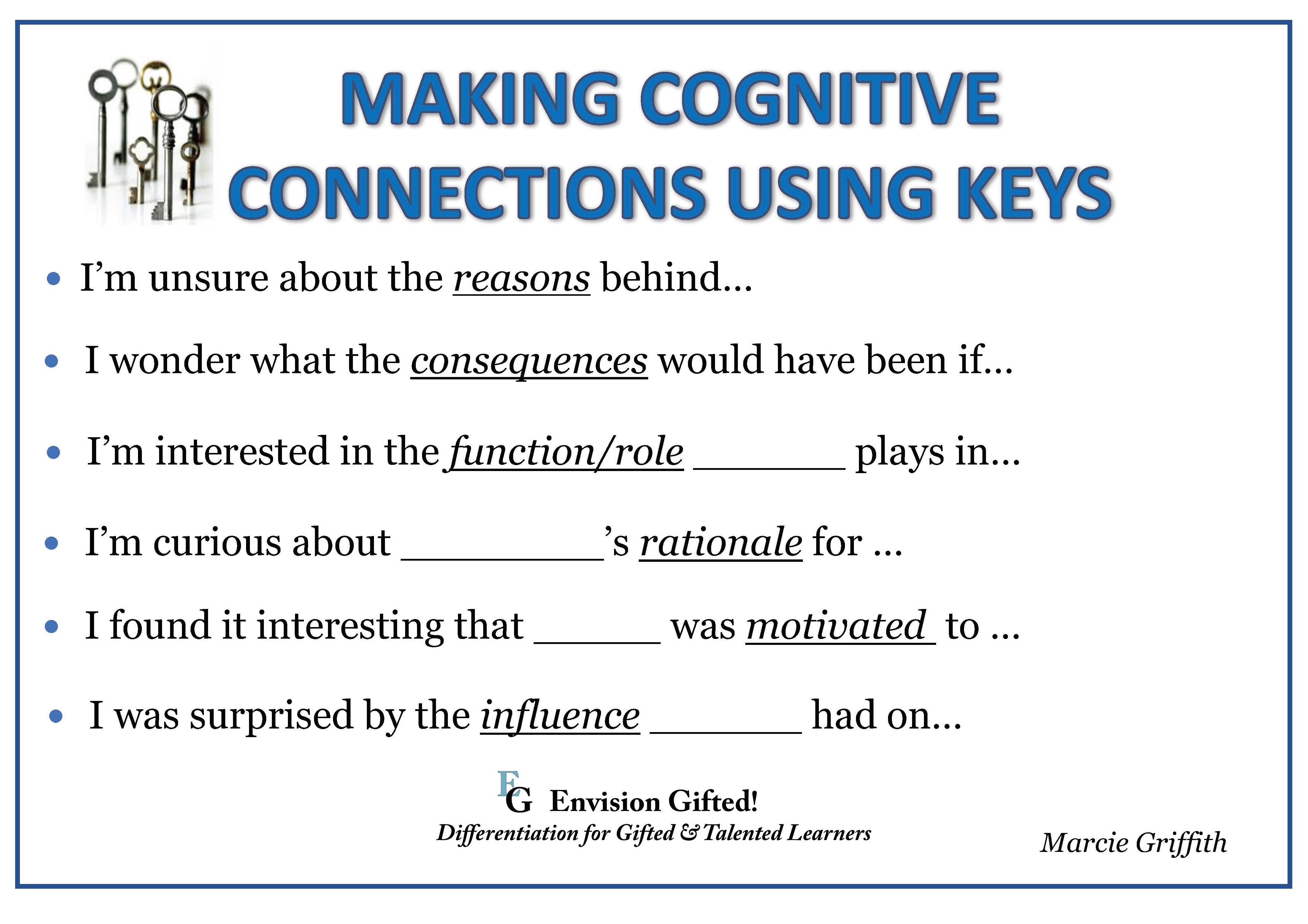 Envision Gifted. Cognitive Connections Keys